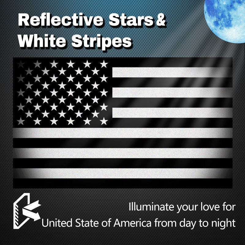 Creatrill Reflective Subdued American Flag Sticker 3" X 5" Tactical Military Flag USA Decal Great for SUV, Hard Hat, Car Vinyl Window Bumper Decal Sticker (3-Pack) - Image 3